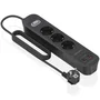 Aisens Regleta con Interruptor ASPS-2A2C11-BK con 3 Tomas de Corriente y 4 Puertos USB, Negro